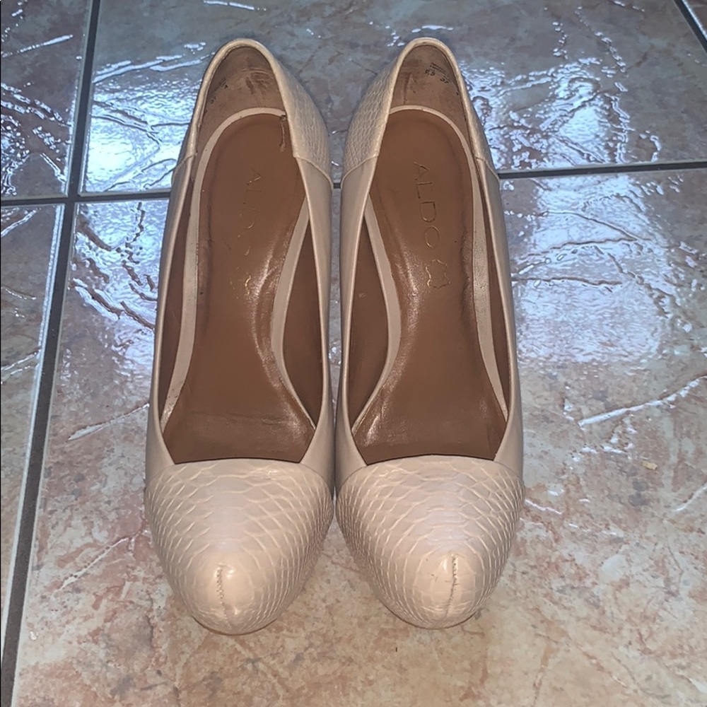 Aldo Mound Heels Shoes Size 6.5 Nude